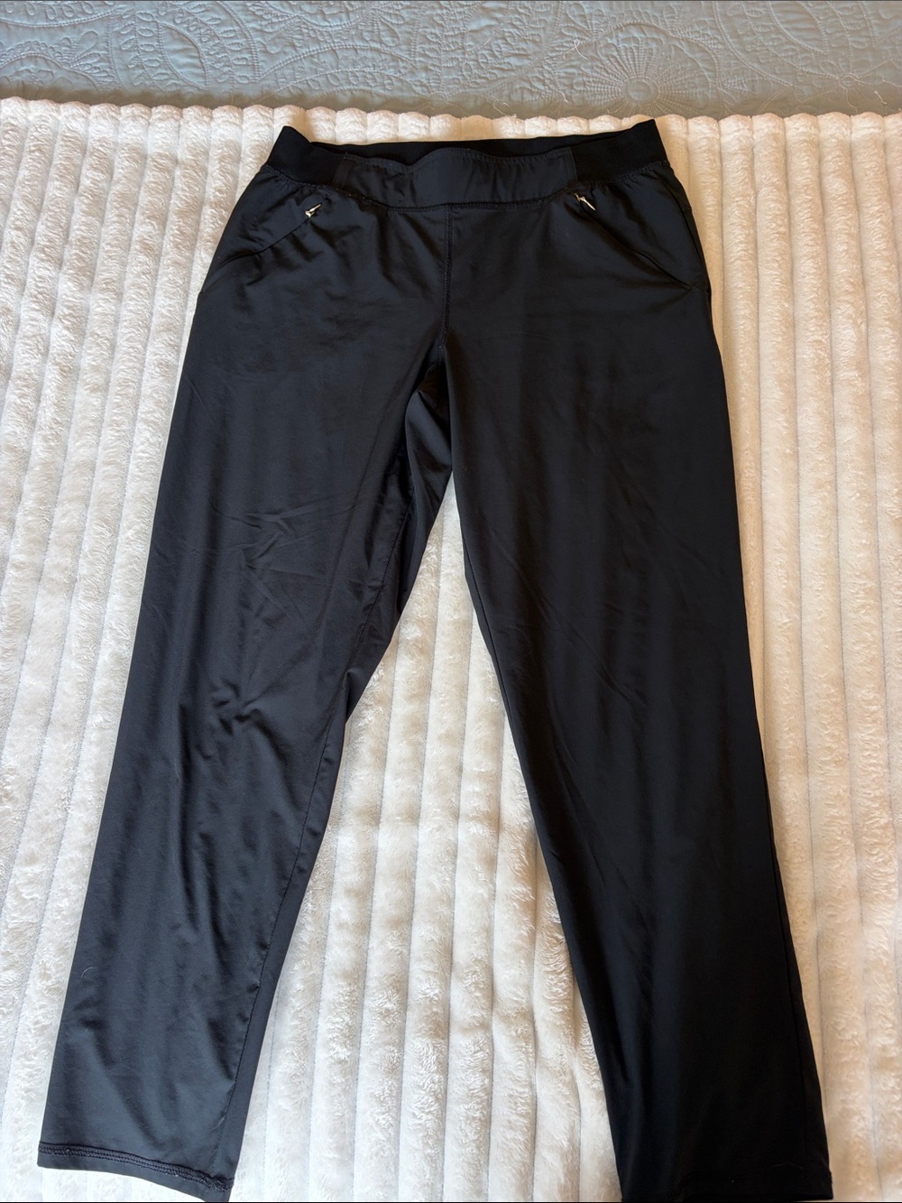 Lilly Pulitzer Luxletic Pull-On Track Pants with Zip Pockets BLACK